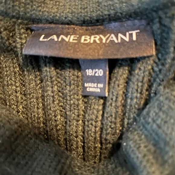 Lane Bryant Cozy Forest Green Cable Knit Sweater - Picture 12 of 14